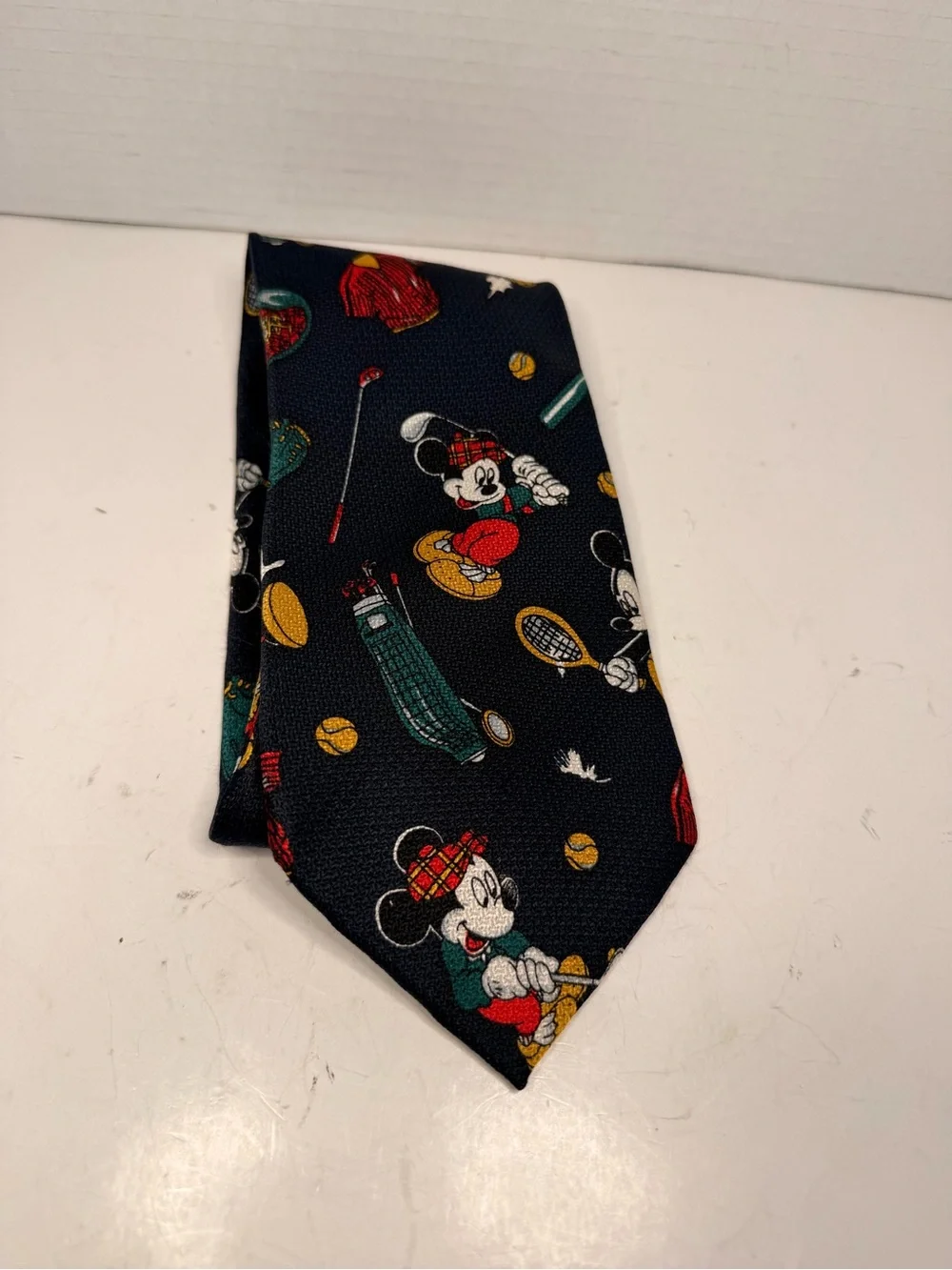Mickey Unlimited Disney Silk Necktie Mickey Mouse Golf Baseball Tennis Sports